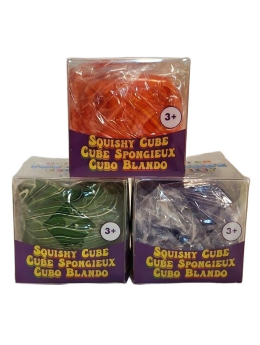 *VIRAL* Swirl Squeezy Ice Cube Squishy Toys (Set Of 3)